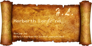 Herberth Loránd névjegykártya