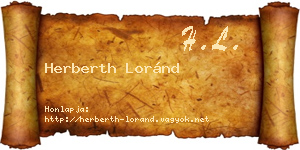 Herberth Loránd névjegykártya